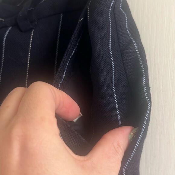 ✨Ralph Lauren Navy Pin Striped Wool-Blend Women's Straight Leg Lined Sz10 Pants✨ - Picture 7 of 7